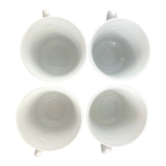 Corelle Coffee/Tea Cups Meadow Pattern Set of 4 White w Flowers - Picture 5 of 6